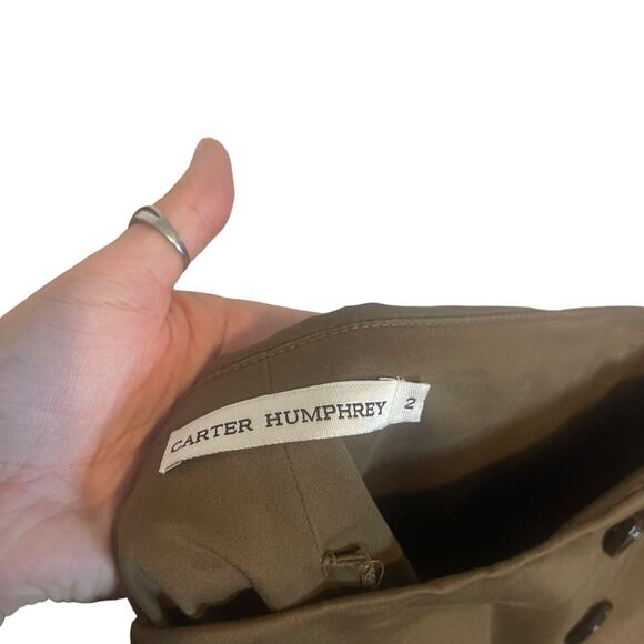 Carter Humphrey Women's Size 2 Brown Button Academia Mini Skirt - Picture 6 of 9